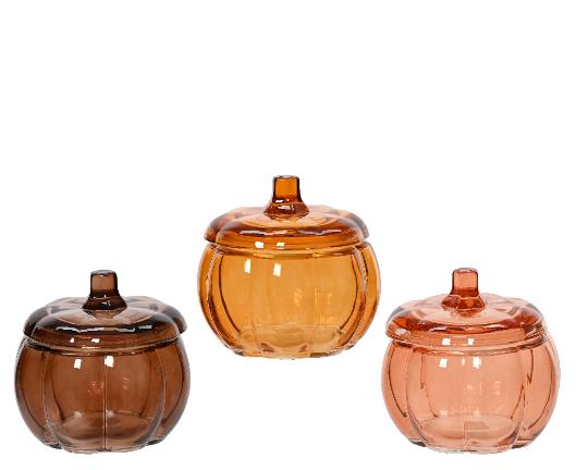 ŐSZI TÖK ÜVEG TÁROLÓ 12CM MIX 647779