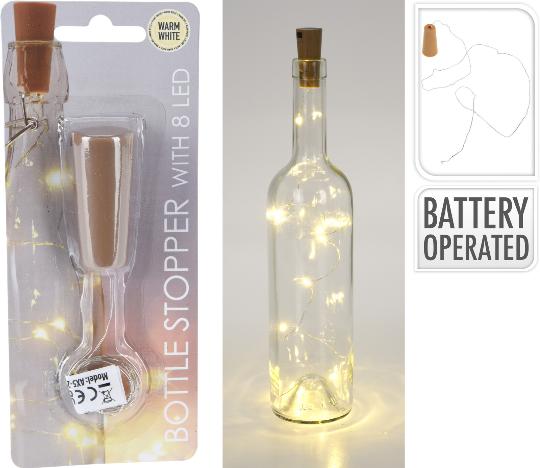 KARÁCSONYI ÜVEG DUGÓ 8 LEDES 125326