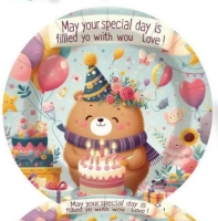 PARTY TÁNYÉR 23CM HAPPY BIRTHDAY MACIS 364365