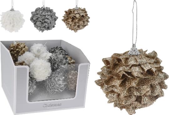 KARÁCSONYI GÖMB X1 8CM FENYŐTOBOZ 517880