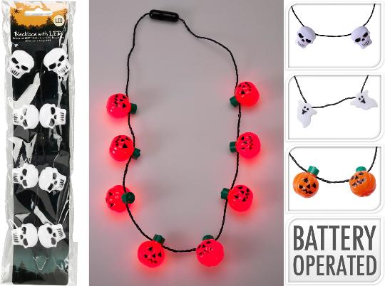 HALLOWEEN LEDES NYAKLÁNC 94CM MIX 511638
