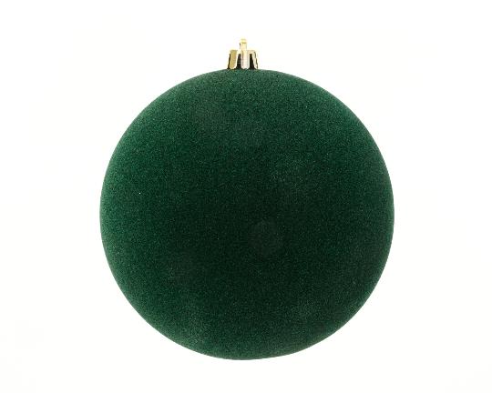 KARÁCSONYI GÖMB (9DB) 8CM FLOKKOLT PINE GREEN 026413