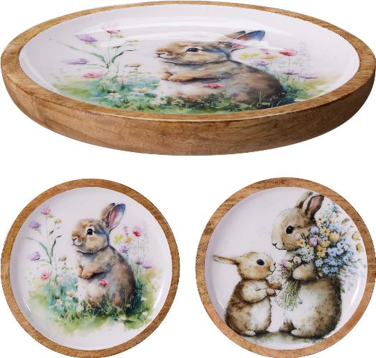 HÚSVÉTI FA TÁNYÉR 22CM NYUSZIS 531638