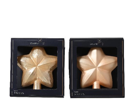 KARÁCSONYI CSÚCSDÍSZ CSILLAG 17CM PEACH PEARL 174305