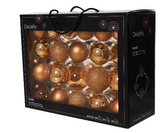 KARÁCSONYI GÖMB (42DB) 7CM BRANDY 149292