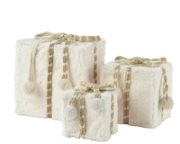 KARÁCSONYI DISZDOBOZ 16X16CM WOOL WHITE 724185