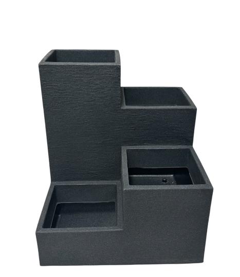 MÛANYAG VIRÁGTARTÓ X4 KUBUS ANTRACIT SZÜRKE Y54195580