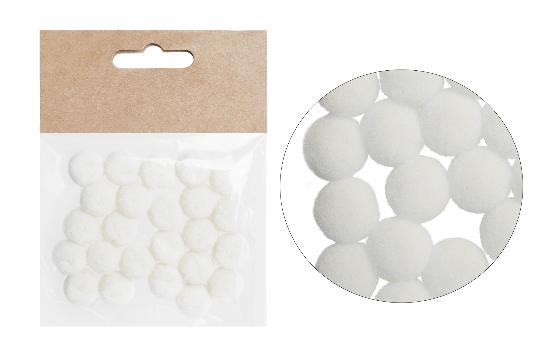 DEKOR GOLYÓ TEXTIL 1,5CM FEHÉR 068583