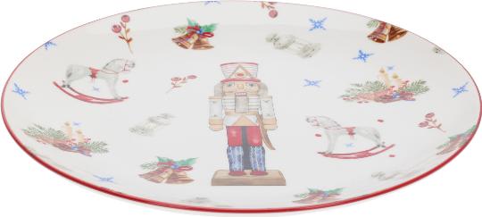KARÁCSONYI KERÁMIA TÁNYÉR 27CM DIÓTÖRŐS 989613