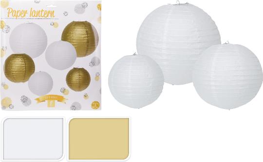 DEKOR LAMPION X6 GOLD PARTY 076896