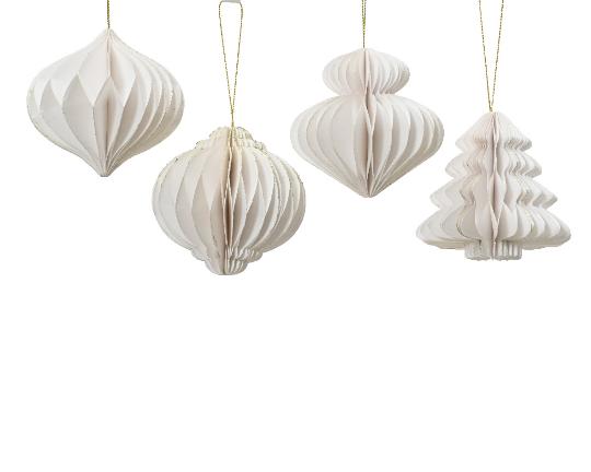 KARÁCSONYI PAPÍR FIGURA AKASZTÓS 8CM WHITE MIX 709429