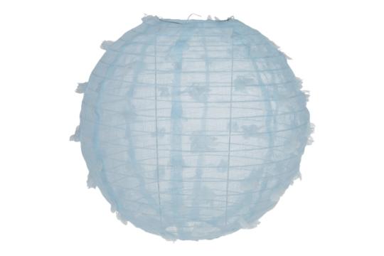 DEKOR LAMPION TEXTIL PÖTTYÖS 30CM VILÁGOSKÉK