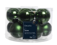KARÁCSONYI GÖMB (12DB) 5CM PINE GREEN 140085