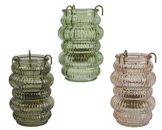 KARÁCSONYI ÜVEG MÉCSESTARTÓ 12,5CM MIX 729596