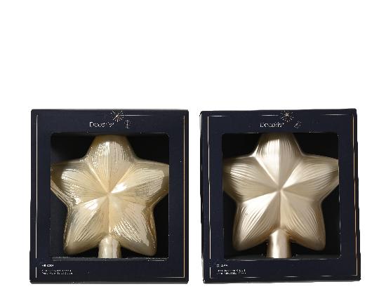 KARÁCSONYI CSÚCSDÍSZ CSILLAG 17CM PEARL 174306