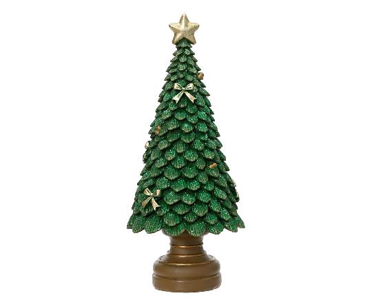 KARÁCSONYI FENYŐFA POLY GLITT.23CM GREEN 703111
