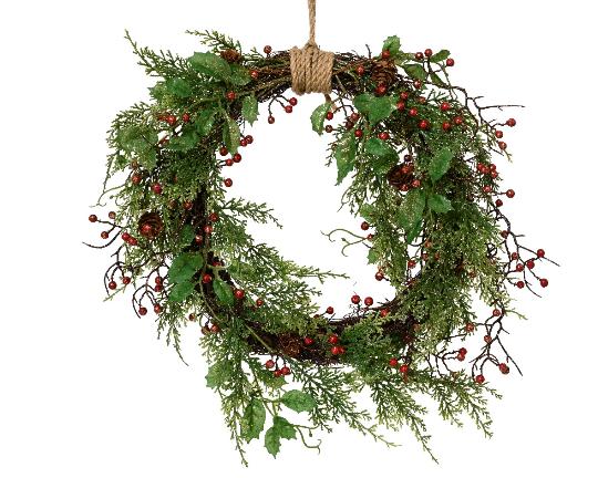 KARÁCSONYI KOPOGTATÓ 40CM BOGYÓS, THUJÁS 682915