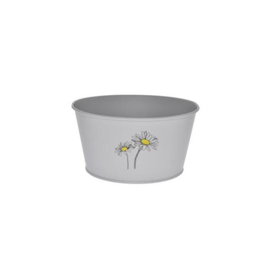 FÉM KASPÓ VIRÁG MINTÁVAL 19CM SZÜRKE DD63814