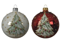 KARÁCSONYI GÖMB (6DB) 8CM XMAS MIX 050318