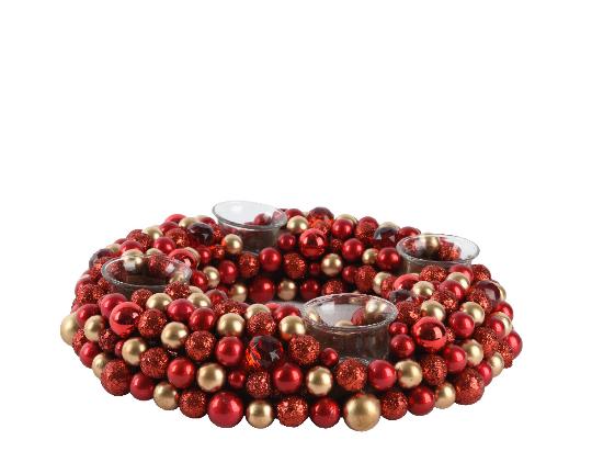 KARÁCSONYI ADVENTI KOSZORÚ 33CM RED 724162