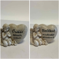 GIPSZ ANGYAL SZÍVVEL FELIRATOS 11X16X7,5CM ES11215/216