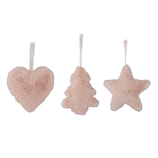 KARÁCSONYI TEXTIL FENYŐFA DÍSZ MIX 13CM DD65922