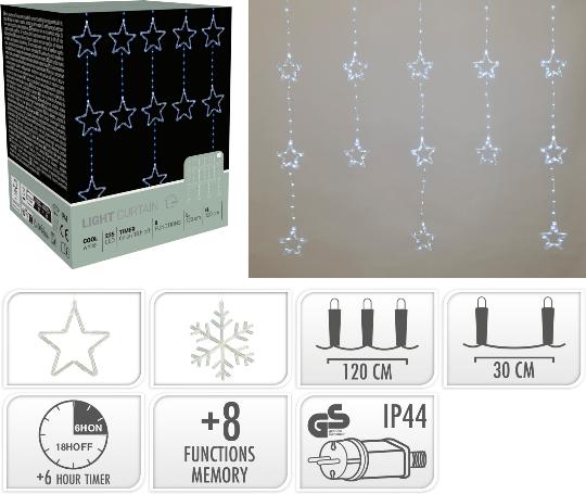 KARÁCSONYI ÉGŐSOR 232 LEDES HÓPELYHES COOL WHITE 516773