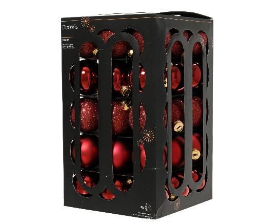 KARÁCSONYI GÖMB (45DB) 6CM OXBLOOD 147503