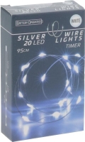 KARÁCSONYI ÉGŐSOR 20 LEDES TIMER SILVER WHITE 543100