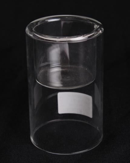 ÜVEG MÉCSESTARTÓ+TÜKÖRTALP 10CM 427067