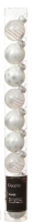 KARÁCSONYI GÖMB (9DB) 3CM FEHÉR/EZÜST 010552