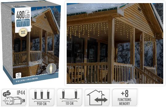 KARÁCSONYI ÉGÖSOR 480 LED WARM WHITE 014595