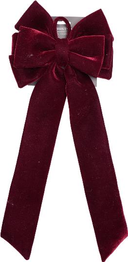 KARÁCSONYI MASNI 72CM BÁRSONY BURGUNDY 548164
