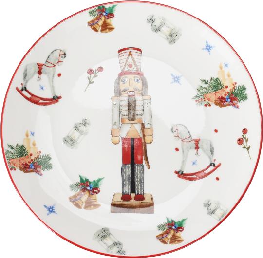 KARÁCSONYI KERÁMIA TÁNYÉR 19CM DIÓTÖRŐS 516838