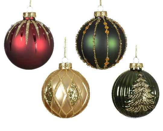 KARÁCSONYI GÖMB X1 8CM GLITTERES 062836