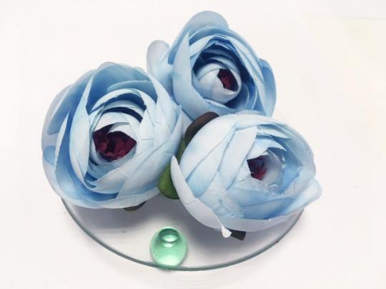 SELYEM BOGLÁRKA FEJ 4CM X20 VIL.KÉK SZK:814