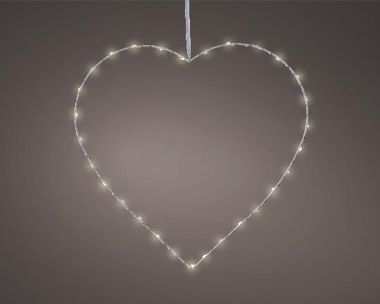 DEKOR SZÍV LEDES 38CM WHITE (ELEM NEM TARTOZÉK)
