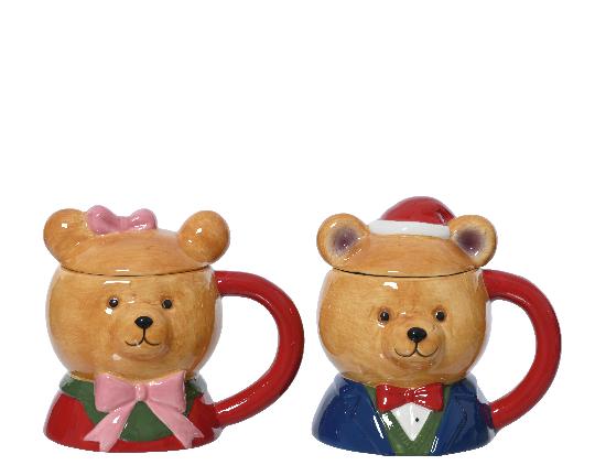 KARÁCSONYI BÖGRE MACI MIX 11CM TETŐVEL 604008