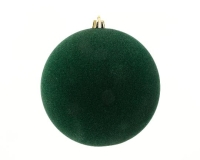 KARÁCSONYI GÖMB (1DB) 14CM FLOKKOLT PINE GREEN 026423