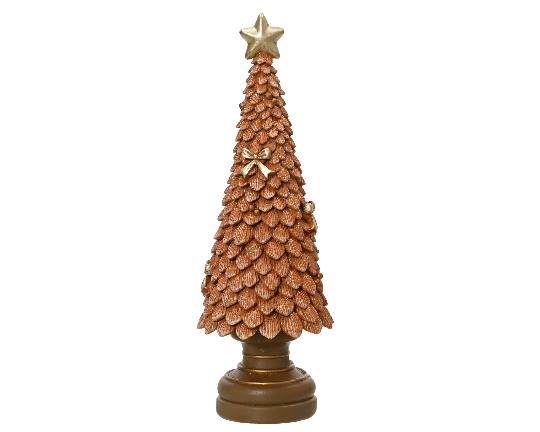 KARÁCSONYI POLY FENYŐFA CSILLÁMOS26CM CARAMEL BROWN 703116