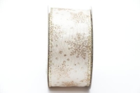 KARÁCSONYI SZALAG 4CM270CM 474333 KRÉM-GLITTERES HÓPELYHES