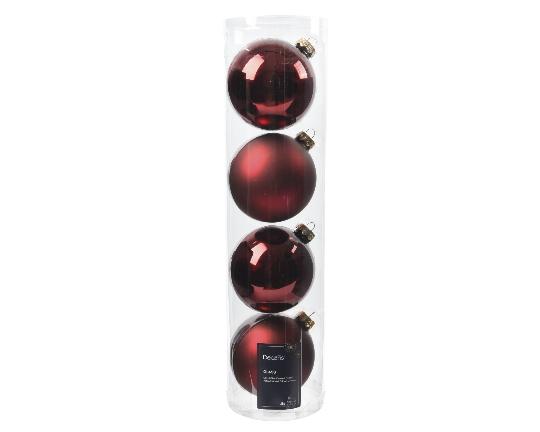 KARÁCSONYI GÖMB (4DB) 10CM OXBLOOD 141503