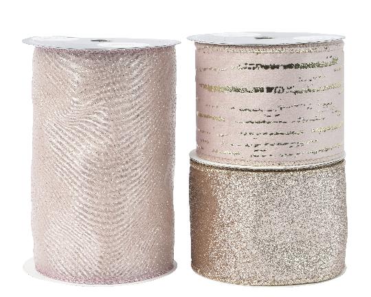 KARÁCSONYI SZALAG 12,7CMX2,7M PINK/COÉOUR 440202