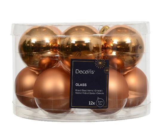 KARÁCSONYI GÖMB (12DB) 5CM BRANDY 140080