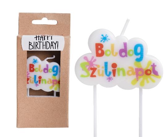 GYERTYA FELHŐ BOLDOG SZÜLINAPOT 497376