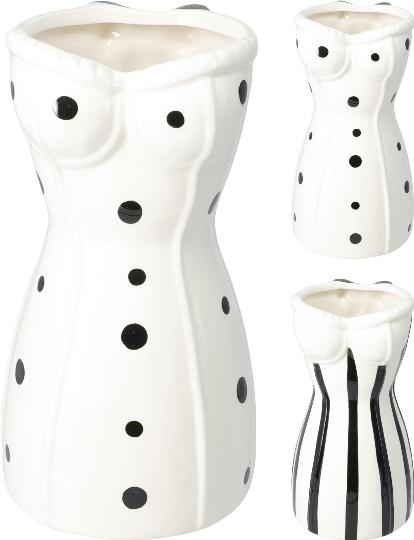 KERÁMIA VÁZA 19,5CM CSÍKOS, CICIS 531542