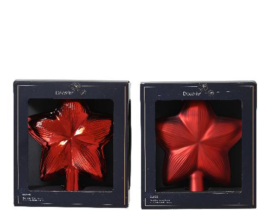 KARÁCSONYI CSÚCSDÍSZ CSILLAG 17CM CHRISTMAS RED 174302