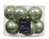 KARÁCSONYI GÖMB (10DB) 6CM MATCHA GREEN 140521