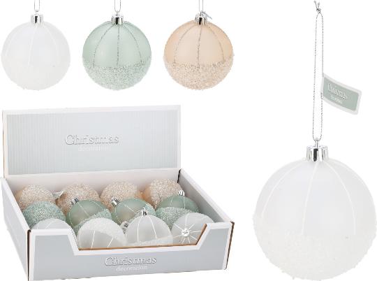 KARÁCSONYI GÖMB X1 8CM HAVAS 513846