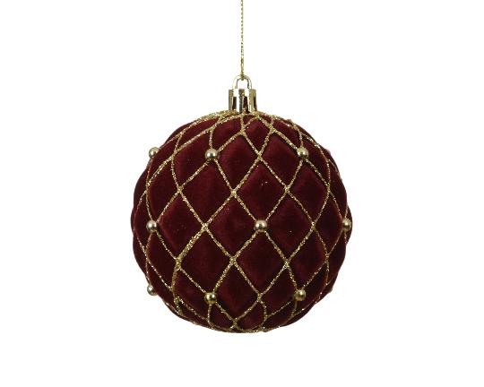 KARÁCSONYI GÖMB 8CM X1 OXBLOOD MIX 026191